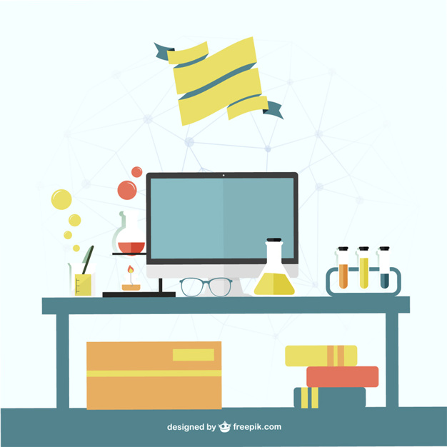 626x626 Science Office Desk Vector Free Download