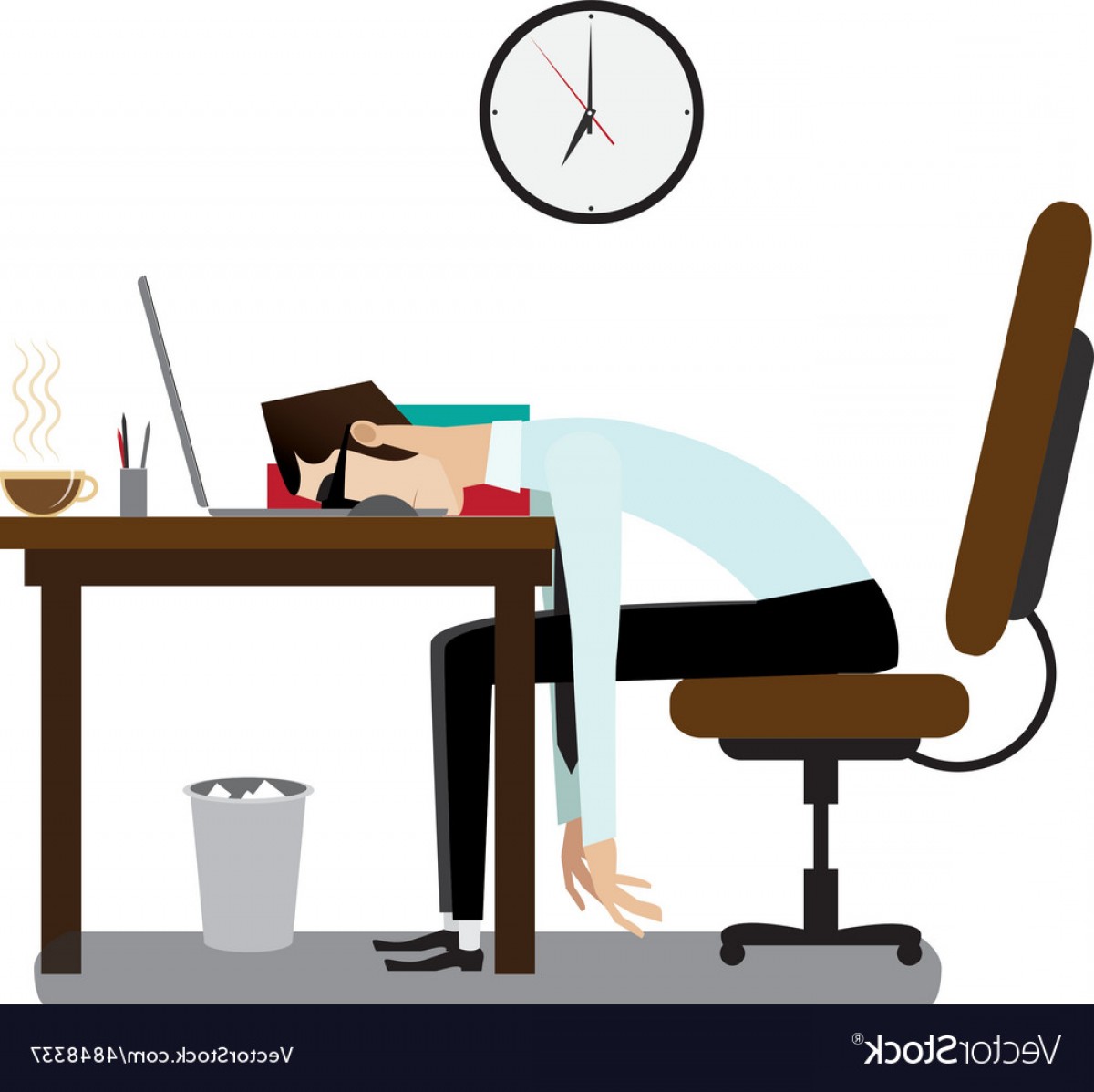 1200x1197 Tired Office Man Sleeping At Desk Vector Soidergi