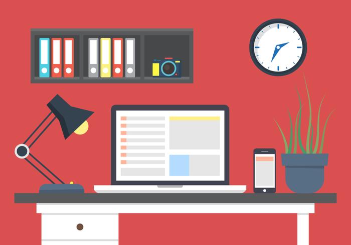 700x490 Desk Free Vector Art