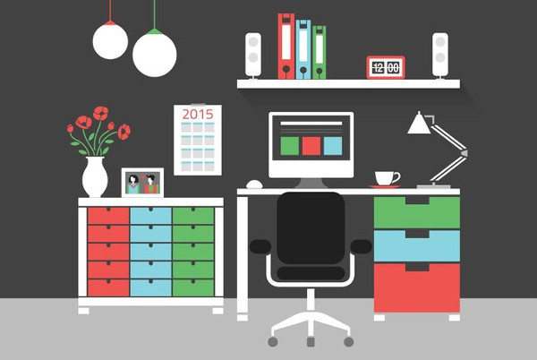 Office Furniture Vector