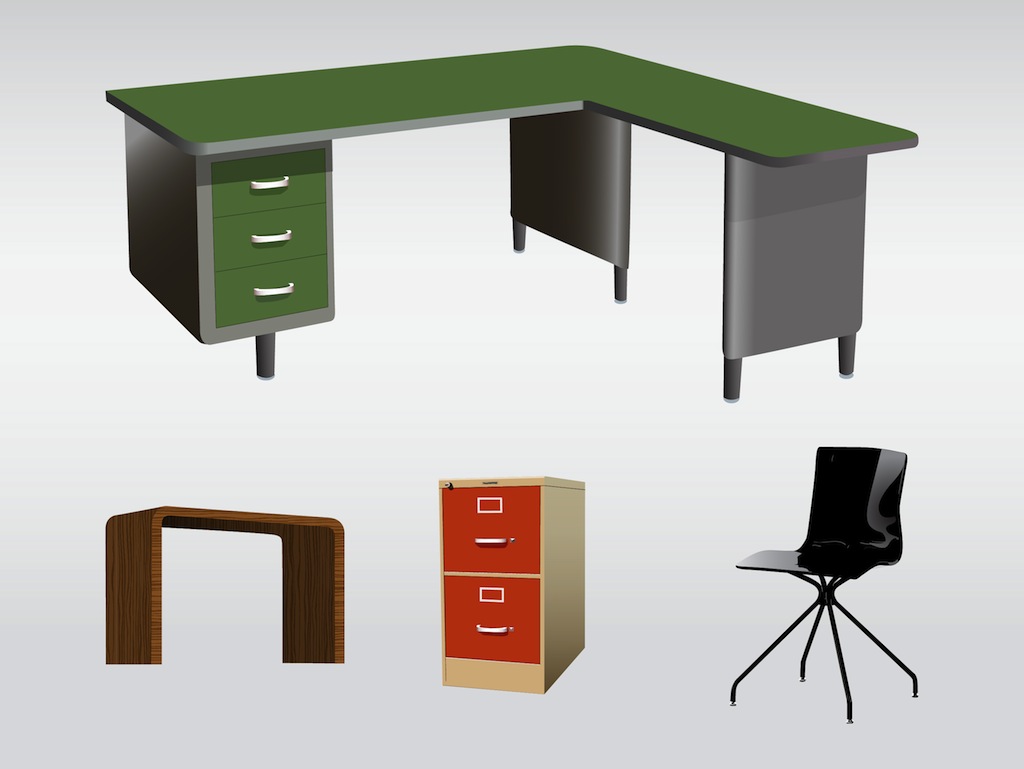 1024x769 Office Furniture Vector Art Graphics
