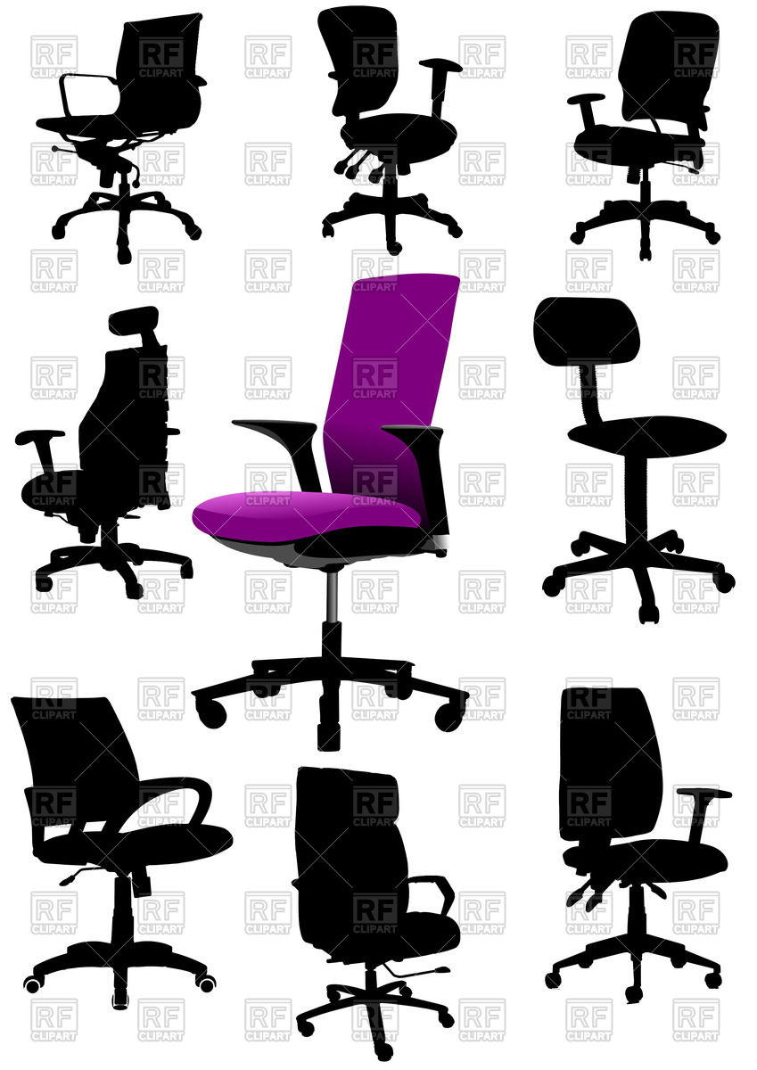 849x1200 Set Of Silhouettes Of Office Chairs Vector Image Of Objects