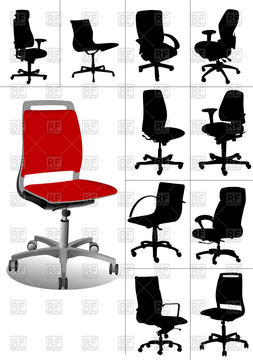 845x1200 Silhouettes Of Office Chairs Vector Image Of Objects Leonido
