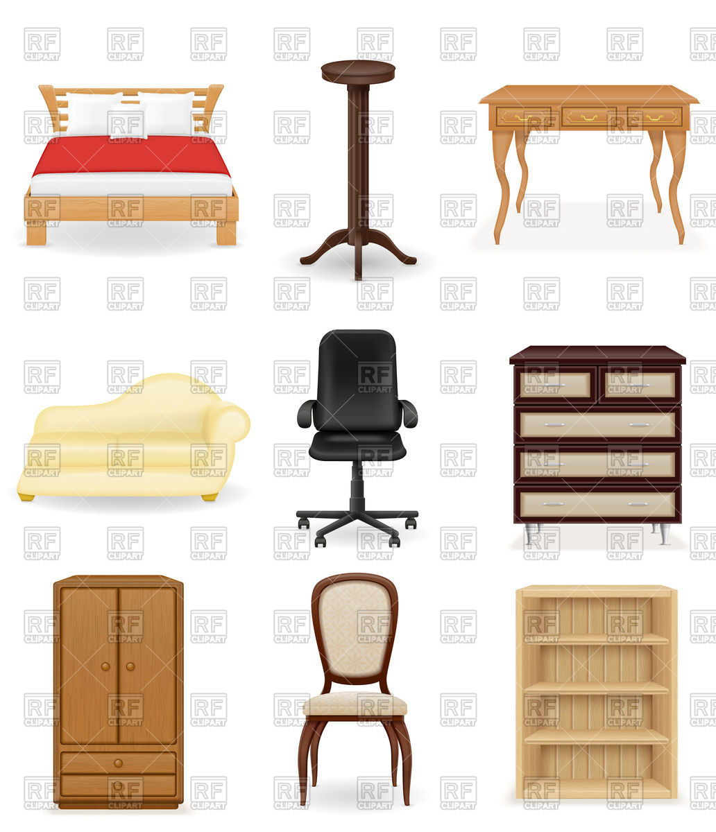 1032x1200 Domestic And Office Furniture Vector Image Of Objects Konturvid