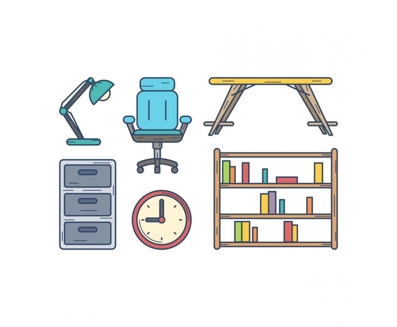 1363x1123 Free Neat Office Furniture Vectors Soidergi
