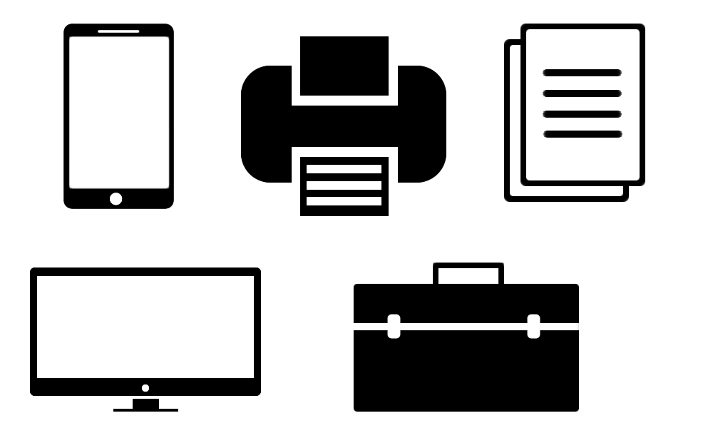 1000x600 Free Flat Office Icon Pack