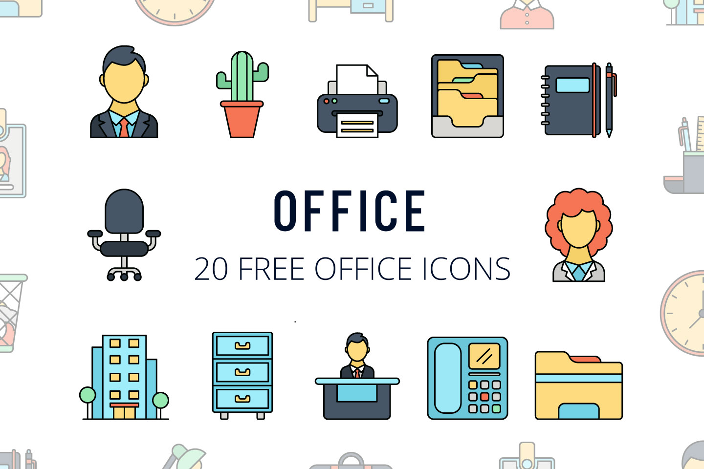 1440x960 Office Vector Free Icon Set