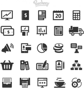 350x368 Office Icons Free Vector Download