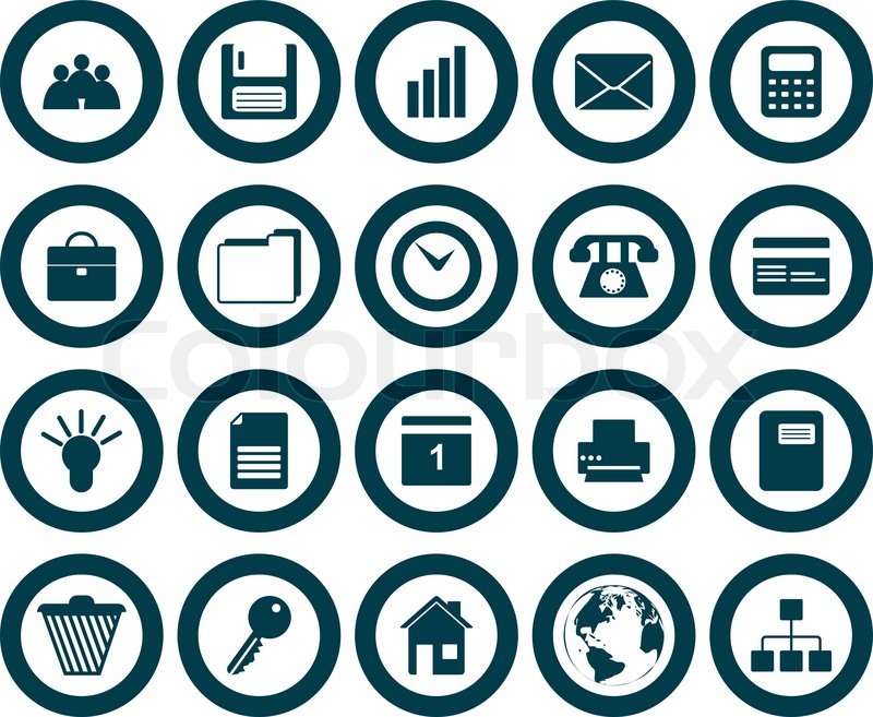 800x657 Business And Office Set Of Different Stock Vector Colourbox