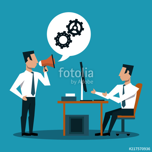 500x500 Businessmens With Bullhorn And Computer