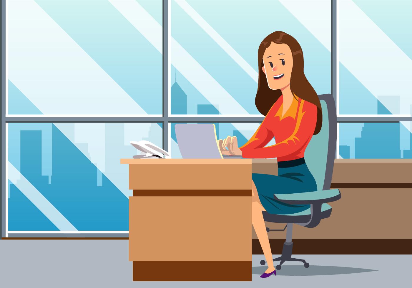 1400x980 Women Working In Office Vector Free Free Pik
