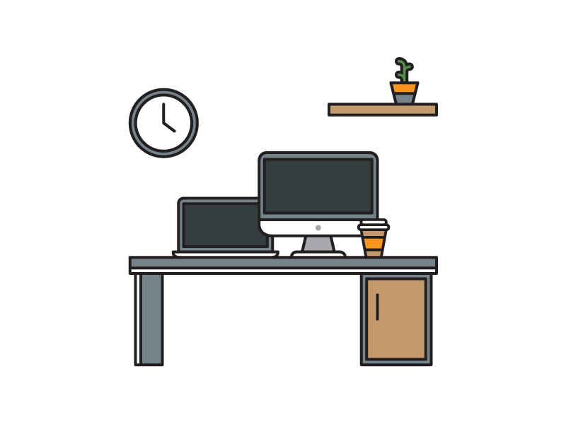 800x600 Free Flat Office Vector Illustration