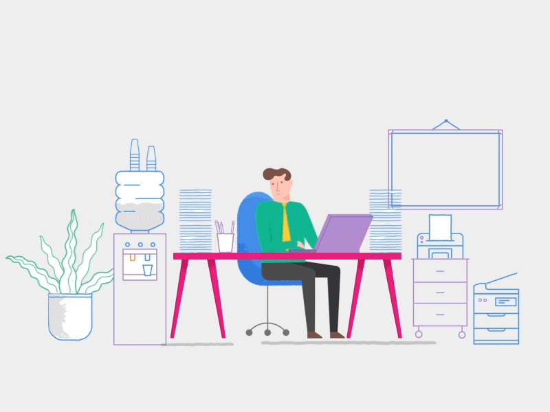 800x600 Office Illustration Refs In Vector Animation, Graphic