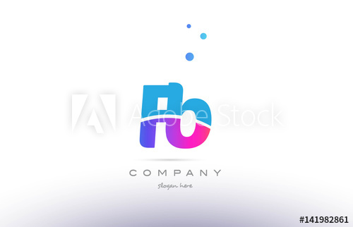 500x322 Fb F B Pink Blue White Modern Alphabet Letter Logo Icon Template