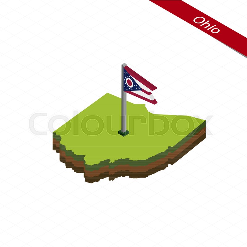 800x800 Isometric Map And Flag Of Ohio Stock Vector Colourbox