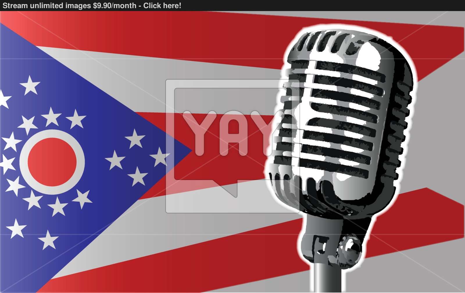 1600x1011 Ohio Flag And Microphone Vector