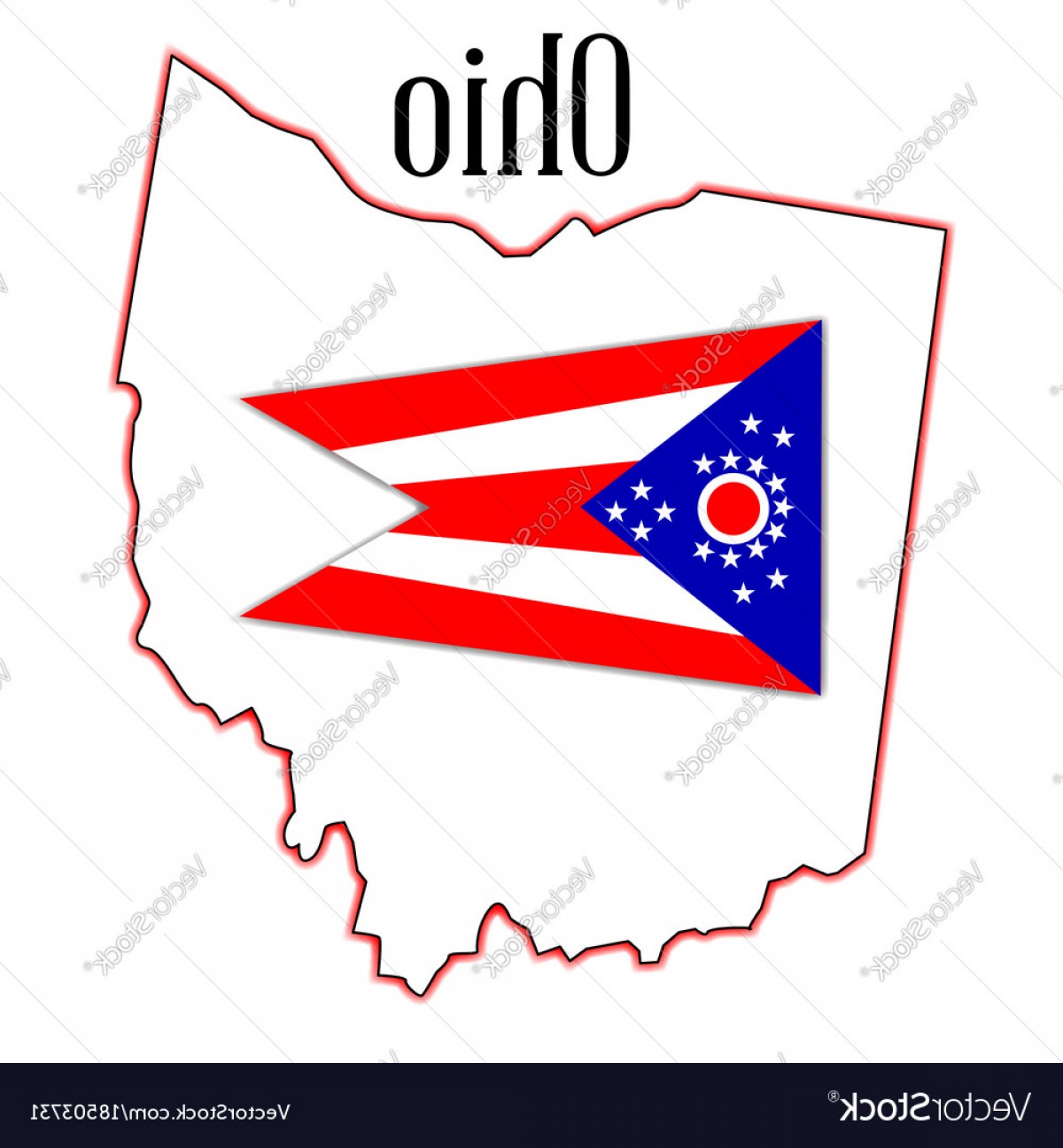 1200x1296 Ohio State Map And Flag Vector Hoodamathrun