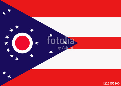 500x354 Ohio Flag State Of Usa Design With Simple Illustration Stock