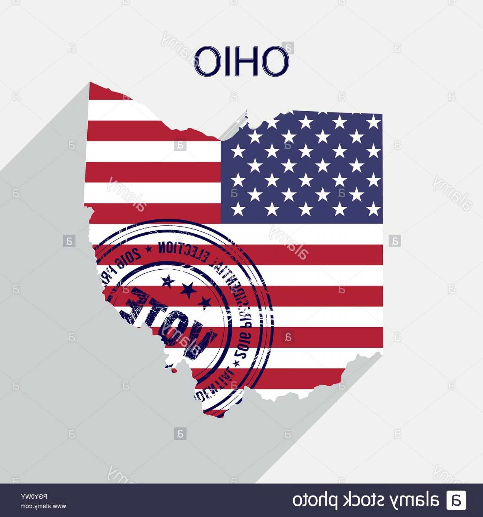 1560x1668 State Of Ohio Vector Graphic Map With Flag And Presidential Day
