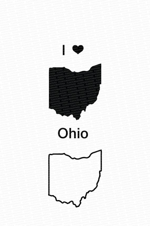 570x855 Ohio Vector State Clipart Ohio Clip Art Ohio Map Clip Art Etsy