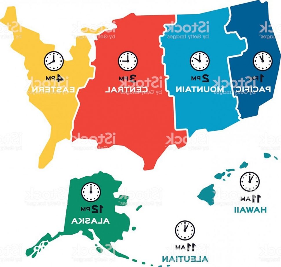 970x922 Us Map United States Time Zones Flat Design Zone Usa Map Vector