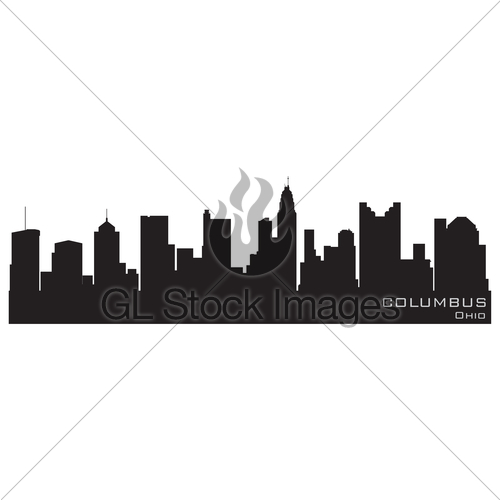 500x500 Columbus, Ohio Skyline Detailed Vector Silhouette Gl Stock Images