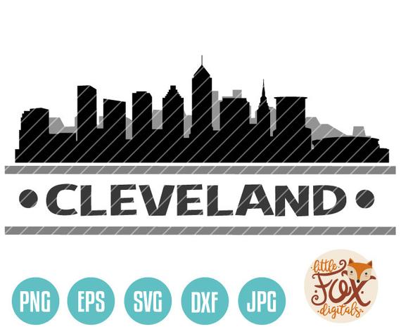 570x475 Vector Cleveland Ohio Usa Skyline City East Etsy