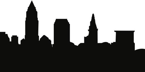 480x240 Collection Of 'cleveland Skyline Silhouette Vector' Download More