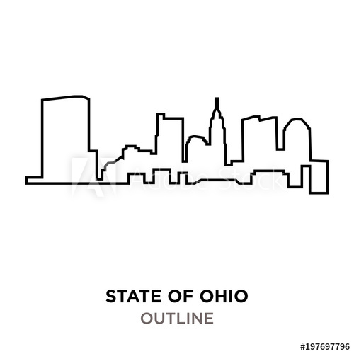 500x500 State Of Ohio Outline On White Background