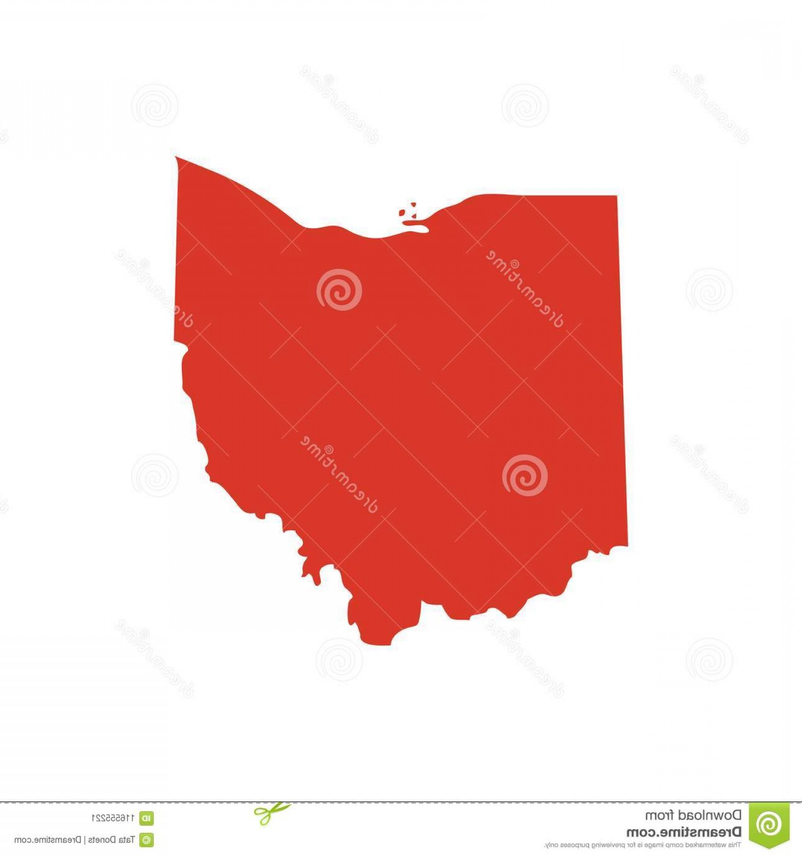 1560x1668 State Ohio Vector Red Map Silhouette Oh State Shape Icon Outline