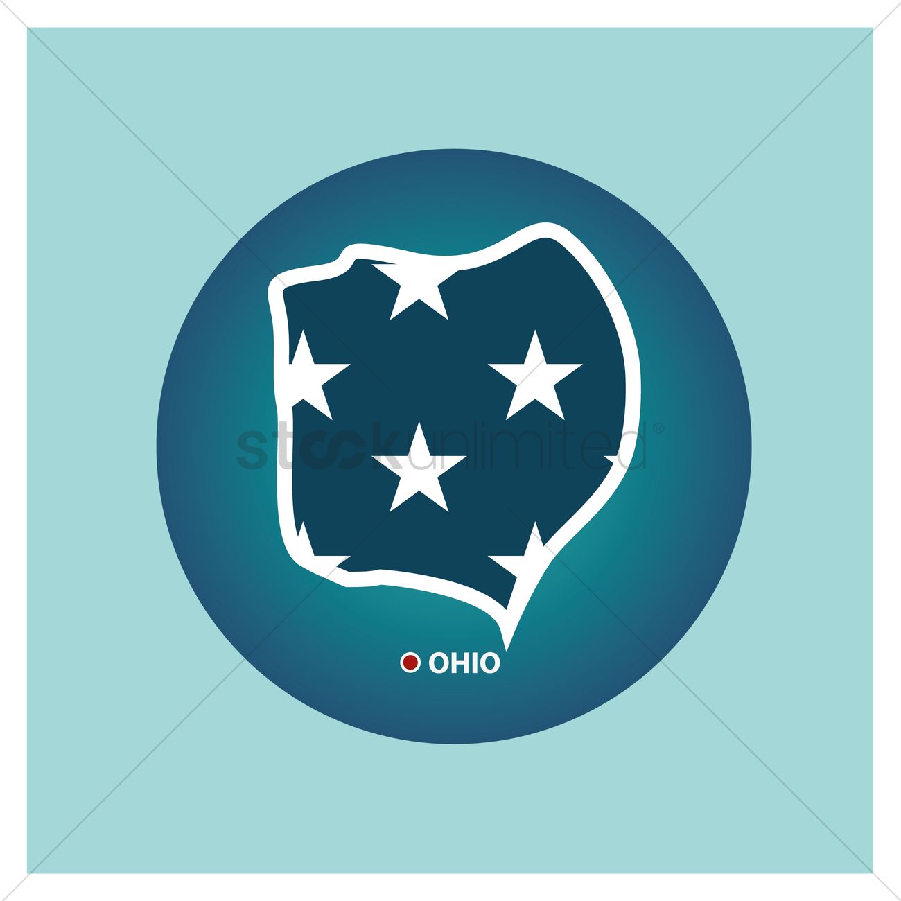 1300x1300 Map Of Ohio State Vector Image