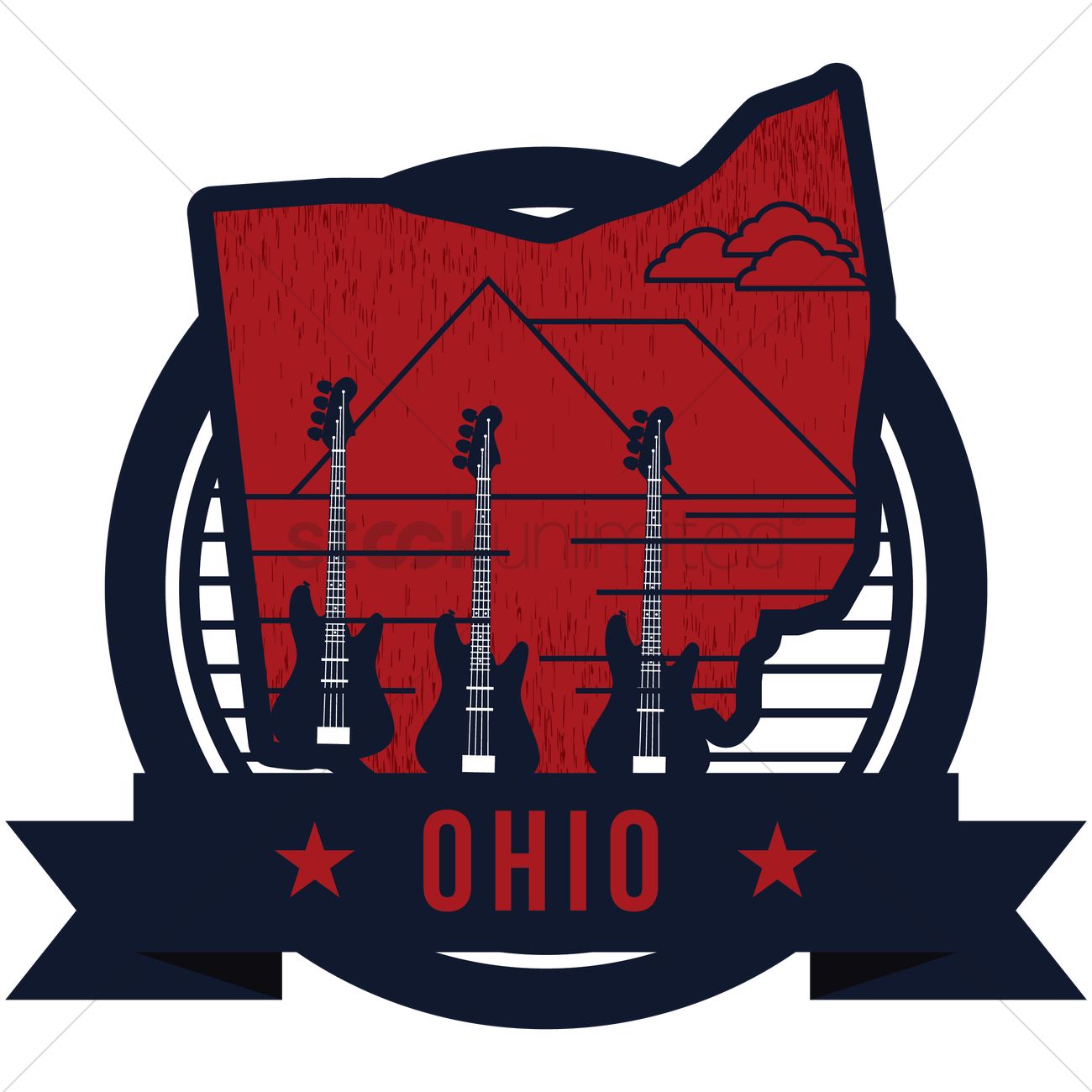 1300x1300 Map Of Ohio State Vector Image