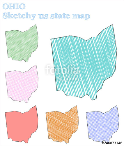 426x500 Ohio Sketchy Us State Lively Hand Drawn Us State Positive