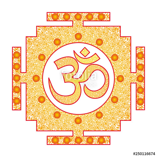 500x500 Openwork Square Tibetan Mandala With Aum Ohm Om Sign
