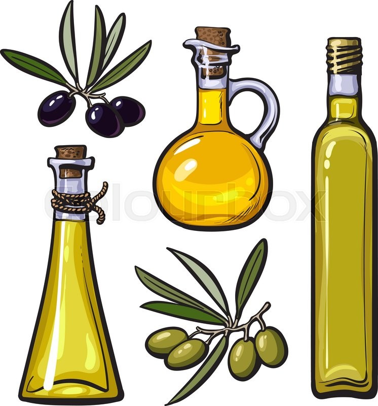 Set Of Olive Oil Bottles With Black Stock Vector Colourbox 746x800 Set Of Olive Oil Bottles With Black Stock Vector Colourbox