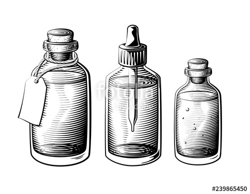Vintage Oil Bottle Set Full Glass Bottle Vector Illustration 500x387 Vintage Oil Bottle Set Full Glass Bottle Vector Illustration