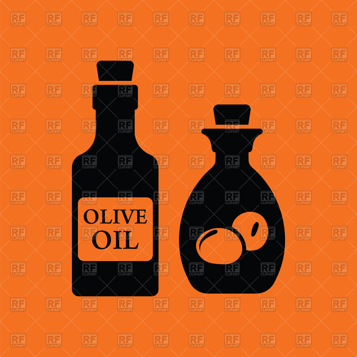 Bottle Of Olive Oil Icon On Orange Background Vector Image Of Food 1200x1200 Bottle Of Olive Oil Icon On Orange Background Vector Image Of Food