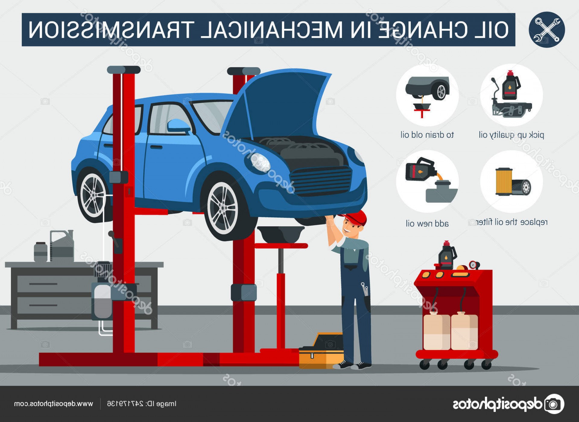 1920x1400 Stock Illustration Oil Change In Mechanical Transmission Handandbeak