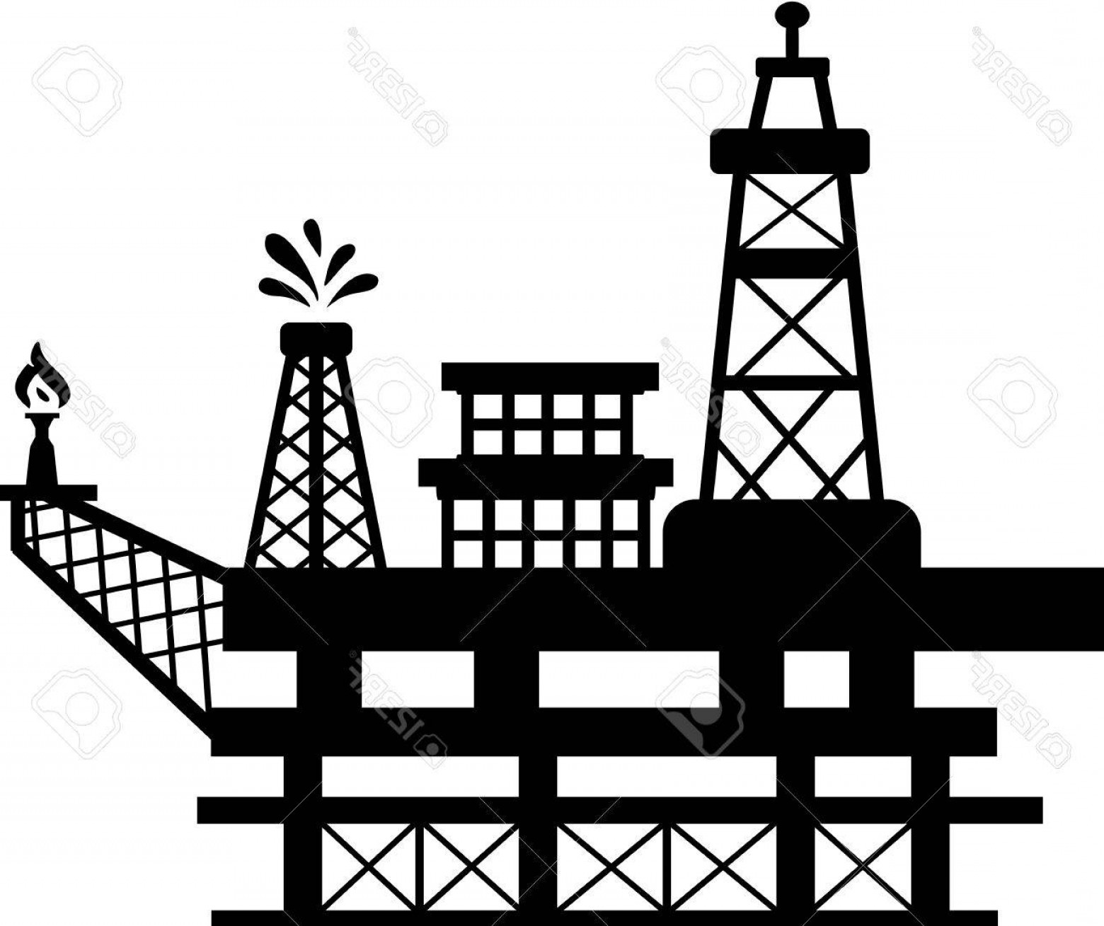 1560x1309 Oil Derrick Silhouette Vector Cultracing