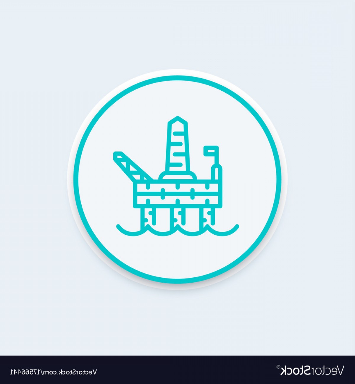 1200x1296 Oil Drilling Platform Line Icon Offshore Oil Rig Vector Soidergi