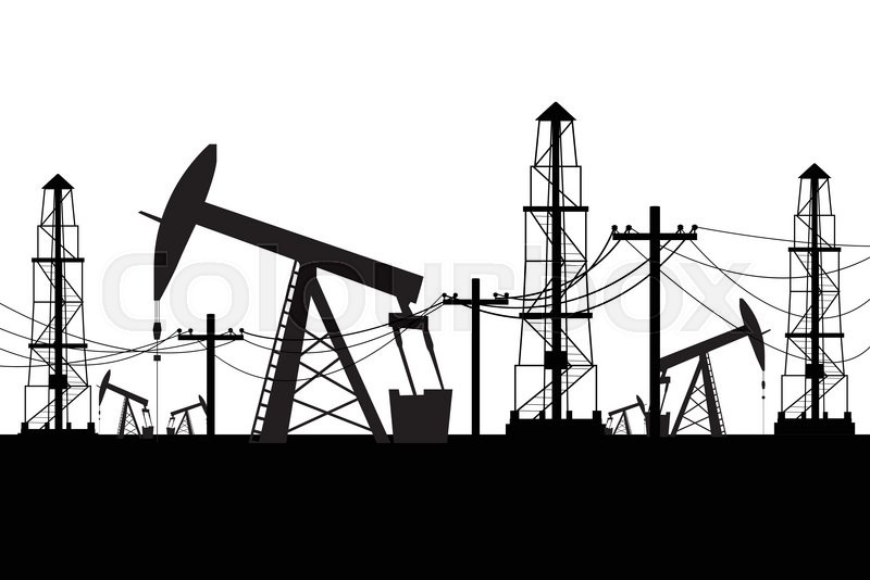 800x534 Silhouette Of Oil Derrick Oil Stock Vector Colourbox