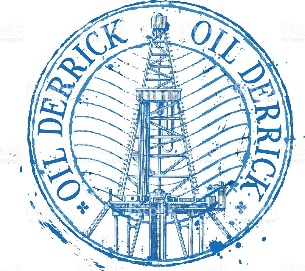 1024x912 Oil Rig On A White Background Vector Illustration Logo Systems
