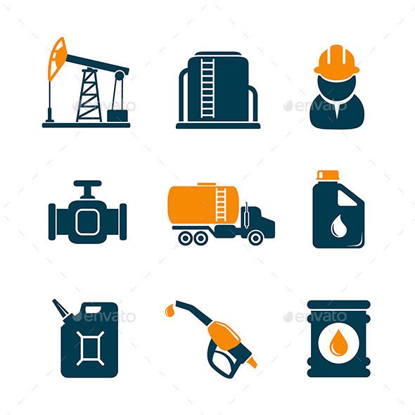 Oil Industry Gasoline Processing Icons 590x590 Oil Industry Gasoline Processing Icons