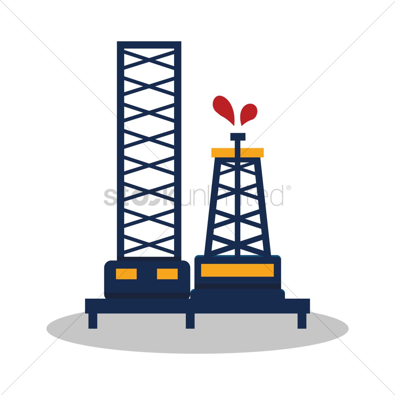 Oil Well Drilling Vector Image 1300x1300 Oil Well Drilling Vector Image
