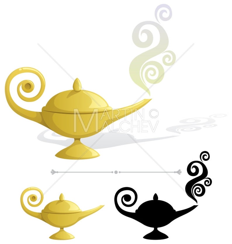 794x833 Magic Lamp Vector Cartoon Illustration Oil Lamp Etsy