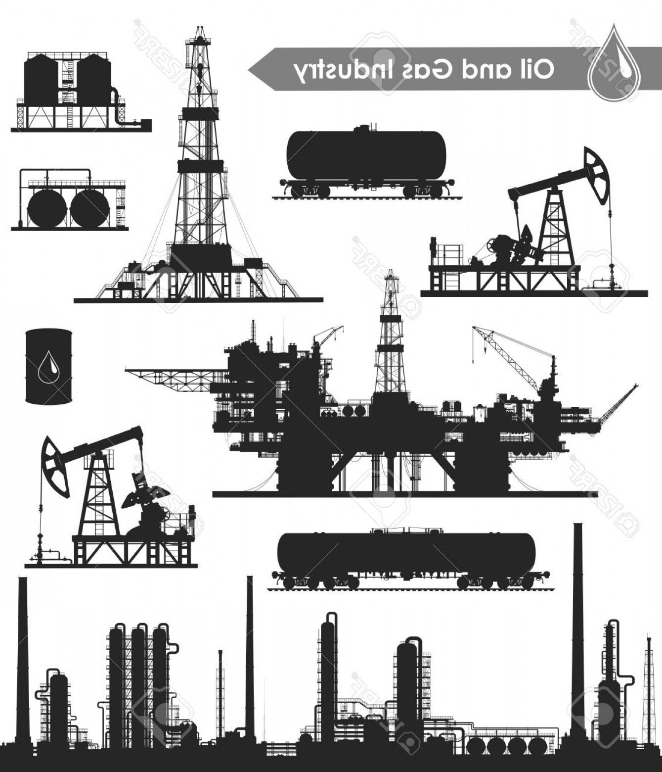 Oil Refinery Vector at Vectorified.com | Collection of Oil Refinery ...