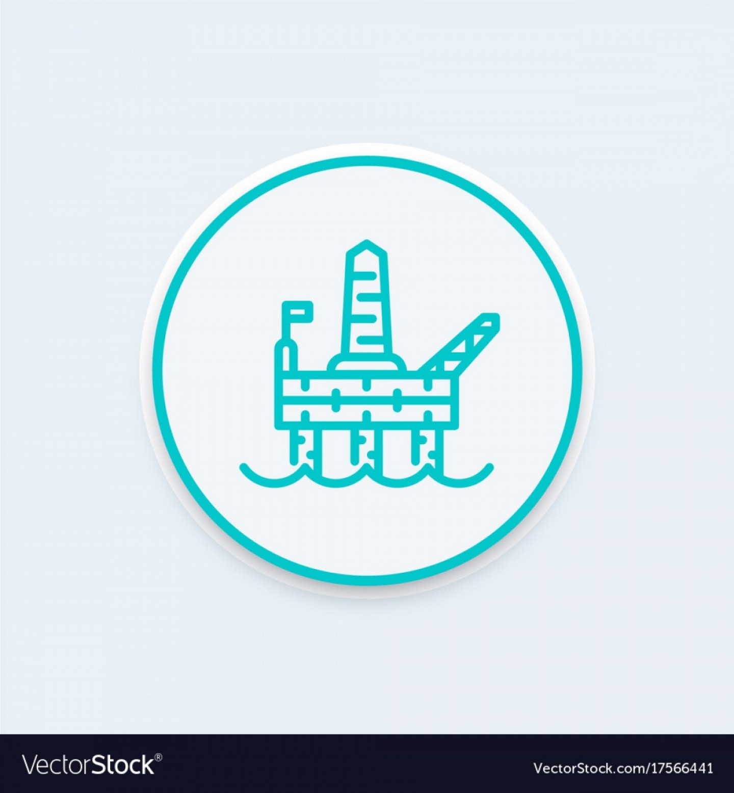 1440x1555 Oil Drilling Platform Line Icon Offshore Oil Rig Vector Studiogrfx