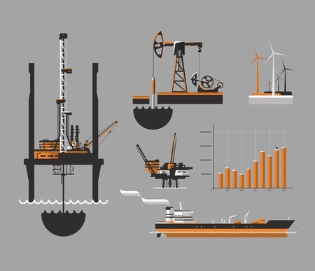 450x387 Oil And Petroleum Icon Set Oil Drilling Rig, Vector Illustration