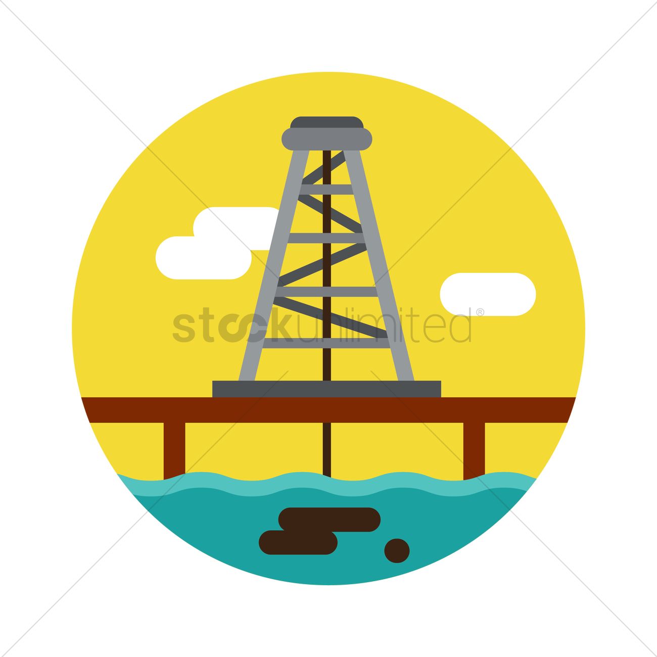 1300x1300 Oil Drilling Rig Vector Image
