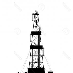 300x300 Photostock Vector Oil Rig Silhouette Detailed Vector Illustration